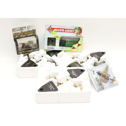 136 - Six Atlas Editions die-cast fighter planes, to include, Hawker Hurricane MK I, Junkers JU 87B Stuka,... 