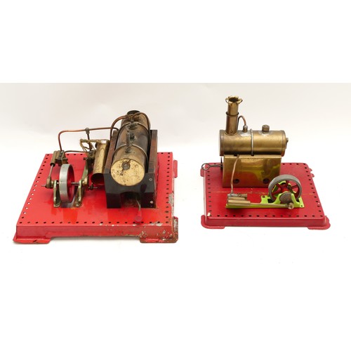 151 - Two Mamod live steam stationary engines, 562 and SE2a, with burners. (2)