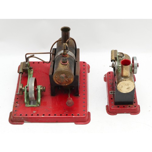 153 - Two Mamod spirit fired stationary steam engines, MR2 and SE1A models. (2)