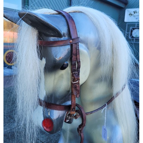 172 - A mid 20th century 'Haddon Rockers' cantilever rocking horse, dapple painted fibreglass, with horse ... 