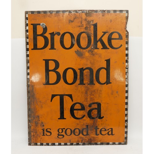 180 - A 20th century Brooke Bond tea vitreous enamel sign, of rectangular form, single sided, 'Brooke Bond... 