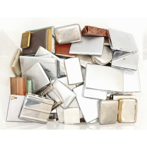 217 - A collection of 20th century plated cigarette cases and match holders.