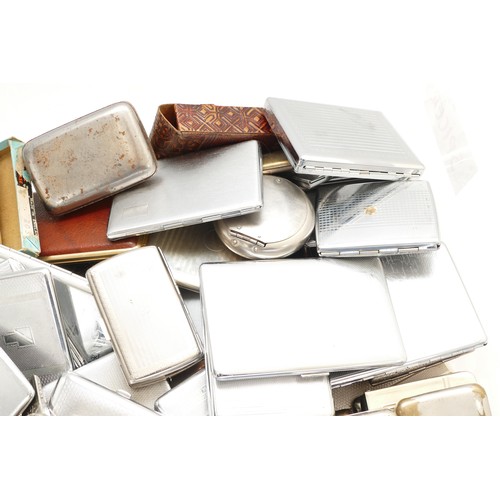 217 - A collection of 20th century plated cigarette cases and match holders.