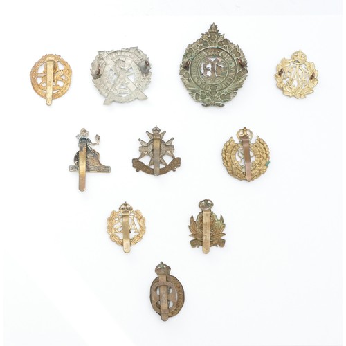 260 - 10x Military cap badges, to include Royal Engineers, Intelligence Corps and Notts & Derby.