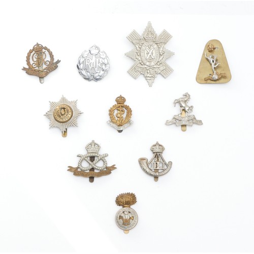 263 - 10x Military cap badges, to include Military Police, South Staffordshire and D.L.I.