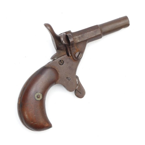 277 - A late 19th century postman's dog scarer blank firing pistol, patented 16 with the broad arrow etche... 