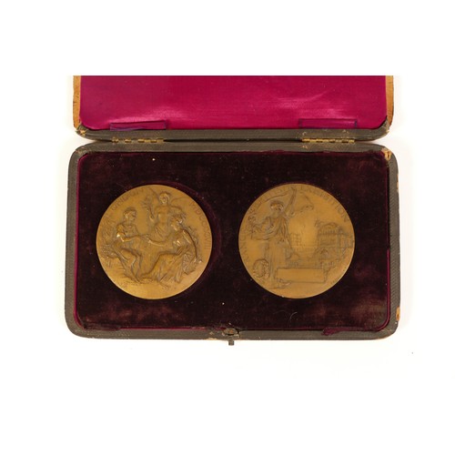 279 - Frank Bowcher, (British, 1864-1938); A gilt-metal medal by Bowcher for Vaughton, in commemoration of... 