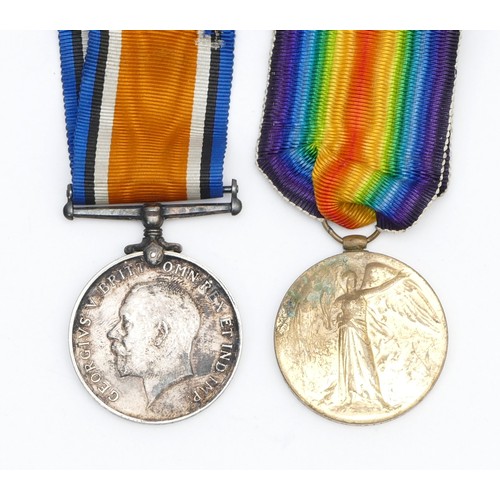 291 - WWI pair of War and Victory medals, awarded to 91473 GNR. H. Mathew R.A.