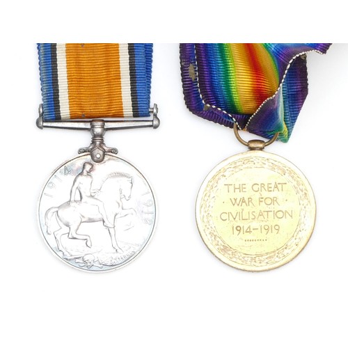 293 - WWI pair of War and Victory medals, awarded to 11313 PTE. W. R. Stees. Devon Regiment.