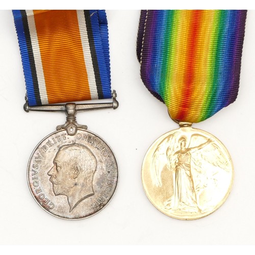 295 - WWI pair of War and Victory medals, awarded to 3467 PTE. F. H. Morgan R.W Fusiliers.