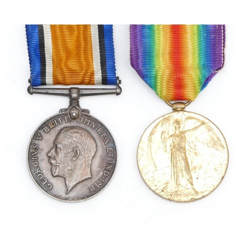 296 - WWI pair of War and Victory medals, awarded to 4319 PTE. J. A. Sharfles. East Lancashire.