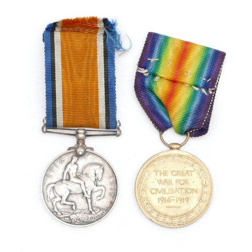 298 - WWI pair of War and Victory medals, awarded to K. 24775 P. Ratcliffe. STO. 1. R.N.