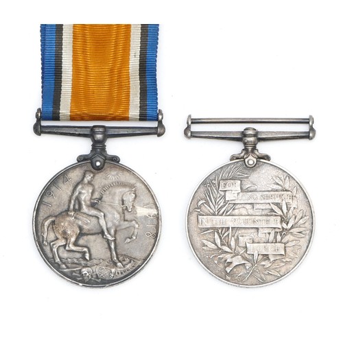 301 - WWI pair of War and Long Service In The Volunteer Force medals, awarded to 1970 GNR. R. Keeys. 4/Dur... 