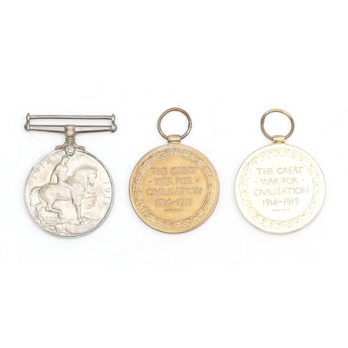 303 - WWI trio of War and Victory medals, war awarded to 164268 SPR. F. A. Gooding. R.E, Victory medals aw... 