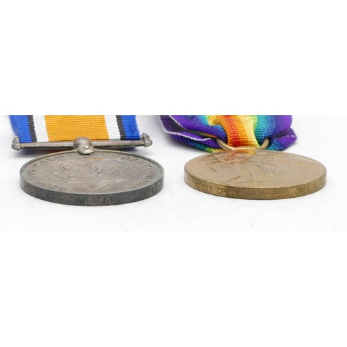 323 - WWI pair of War and Victory medals, awarded to 45581 CPL. C. Rothwell. Cheshire Regiment.