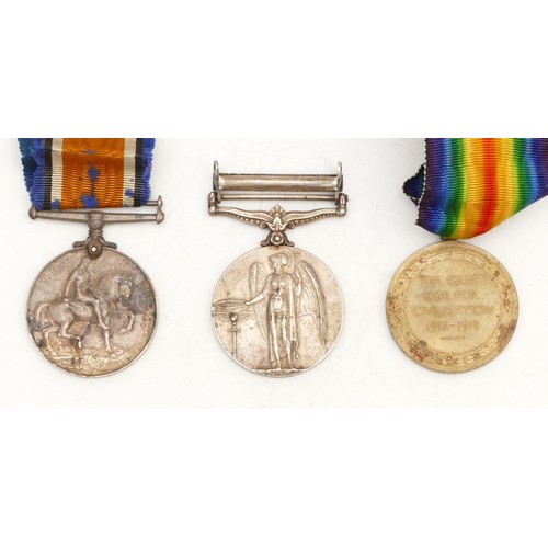 332 - WWI trio of War, Victory and the Kurdistan medal, awarded to Captain J. Bourne. R.A and 2nd Lieutena... 