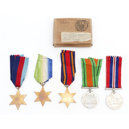 351 - WWII Medals including the 1939-1945, Atlantic Star, Burma Star, War and defence, presented to F. H. ... 