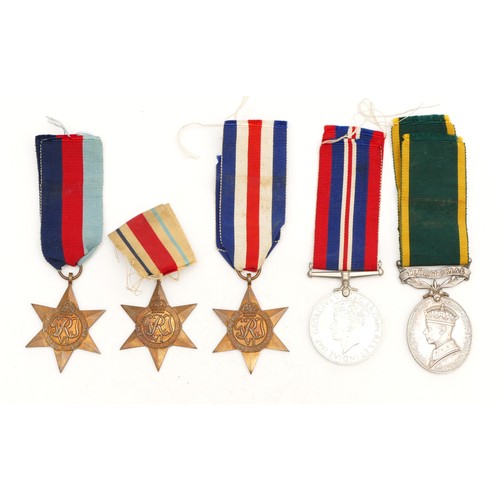 355 - WWII 1939-1945 Star, Africa Star, France And Germany Star, War and the Territorial medal, awarded to... 