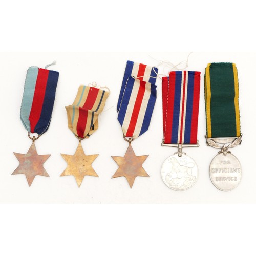 355 - WWII 1939-1945 Star, Africa Star, France And Germany Star, War and the Territorial medal, awarded to... 