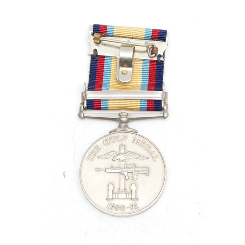 369 - ERII Gulf War medal, clasped 16th Jan to 28th Feb 1991, awarded to SPTO B. Williams. DGSAP, boxed.