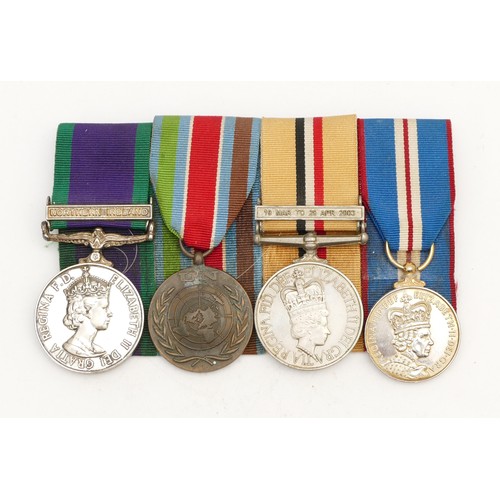 374 - ERII mounted medal group, including the Northern Ireland Campaign Service, U.N Service for peace, Ir... 