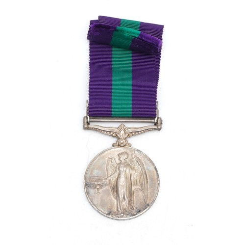 376 - G.S.M Palestine medal, clasped Palestine 1945-1958, presented to 14700941 SGT. B. S. Beamont. Herts,... 