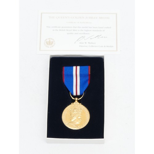 378 - A boxed Elizabeth II Golden Jubilee medal, with certificate of authentication.