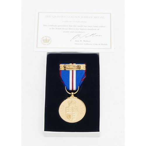 378 - A boxed Elizabeth II Golden Jubilee medal, with certificate of authentication.