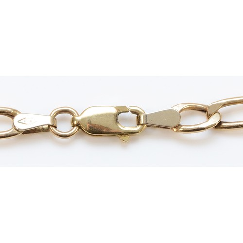 12 - A 9ct gold figaro link chain necklace, Birmingham, 5.5g, 51cm.