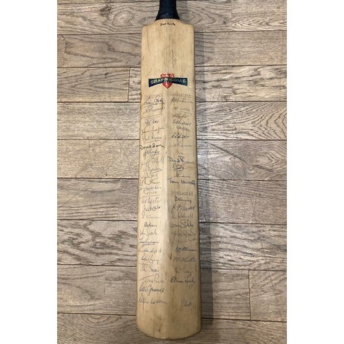 196 - A Ray Illingworth testimonial cricket bat, signed by 1973 New Zealand and England teams and by playe... 