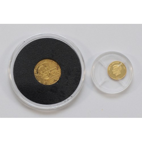 75 - The Jubilee Mint, a 9ct gold proof D-Day 2014 1gm coin, case and certificate, together with a Republ... 