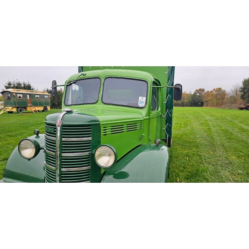  1958 Bedford O type flatbed truck, petrol with Tangye hot tube Stationary Engine. Registration numbe... 