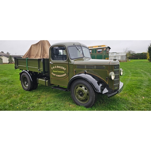 c.1950 Bedford M Type, 3519cc. Registration number TBC. Chassis number TBC. Engine number TBC.
Sold with the V5C, keys. 
Post WWII the pre-war K, M and O types continued in production alongside the heavier S types until 1953. Vauxhall had already gone for a transatlantic styling with its E Model Wyvern and Velox saloons, and Bedford followed suit with its mid-range of trucks in 1953, designated as the TA series.
Owned by our vendor for many years ???Y underwent a full restoration during covid. It was taken back to the chassis and rebuilt from there up. This included an engine overhaul, syncro gearbox, new wiring loam, new interior rear bed and a full repaint. It is now in good running order.