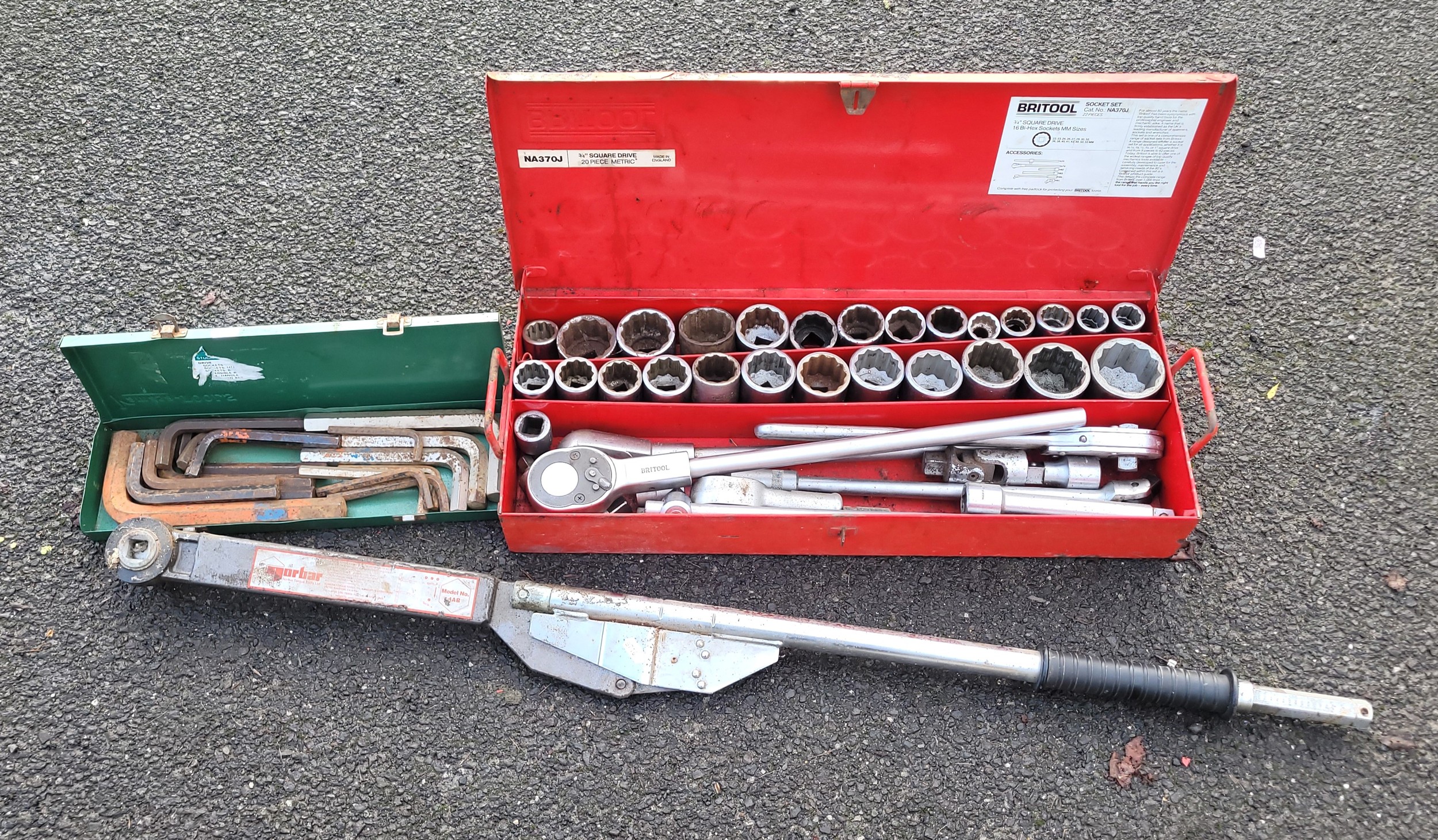 A large Britool socket set 3/4 inch drive, sizes range from 27mm to ...
