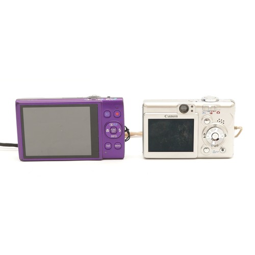 A Canon IXUS 40 compact digital camera, silver and a Canon IXUS