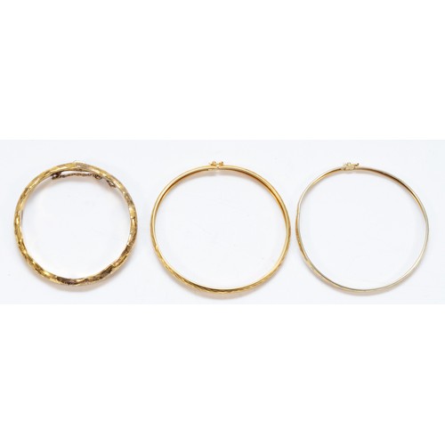 92 - Three 925 silver and gilt bracelets, 19gm