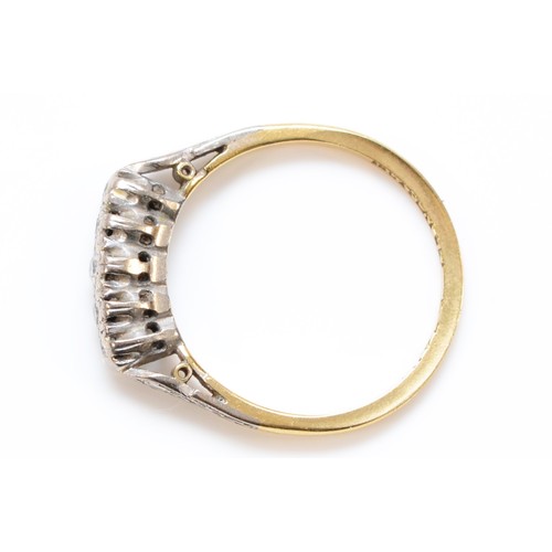 115 - An 18ct gold and five stone diamond ring, N 1/2, 2.7gm