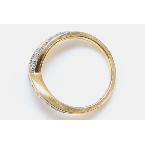 174 - An 18ct gold diamond wishbone ring, M, 3.7g