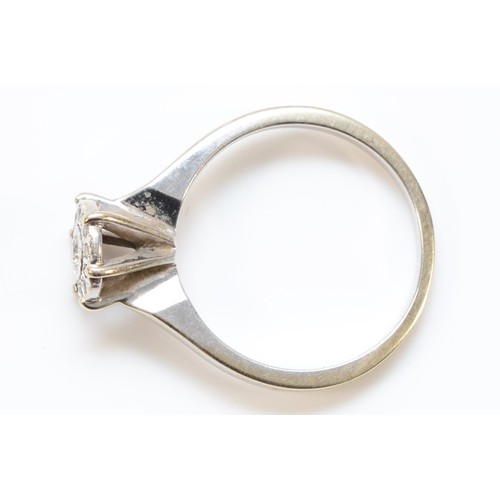 177 - A 9ct white gold brilliant cut diamond cluster ring, P, 3.1g