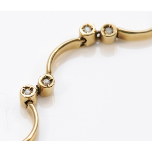 230 - A 9ct gold and diamond bracelet, 20cm, 7.1g