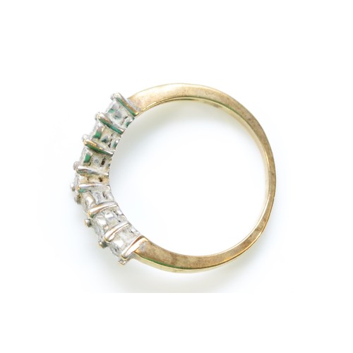 269 - A 9ct gold illusion set diamond wishbone half eternity ring, stated 0.10ct diamond weight, O 1/2, 2.... 