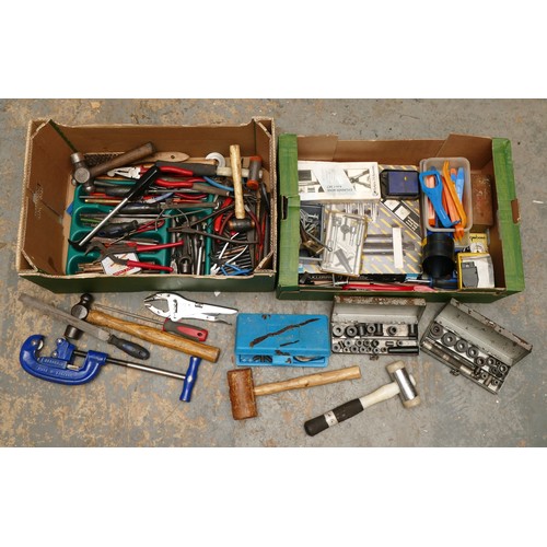 17 - Two boxes of quality mixed tools, mainly mechanics tools, makes include Record, Bach and Sykes Picka... 