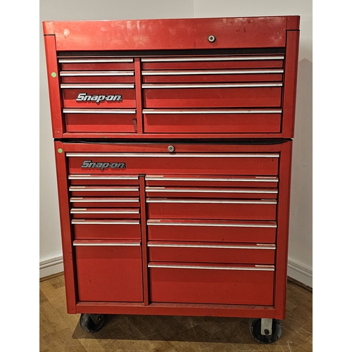  A Snap on Heritage series roller tool chest, top cabinet with roller cabinet base, KRA 4813, 102cm