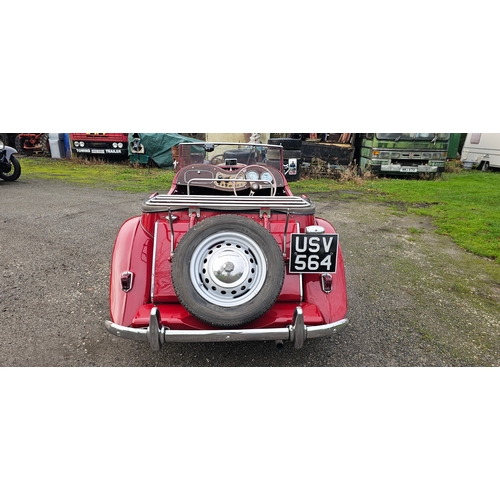 510 - 1950 MG TD RHD. Registration number USV 564 (non transferrable). Body Type 22381. Body No., 2439/497... 