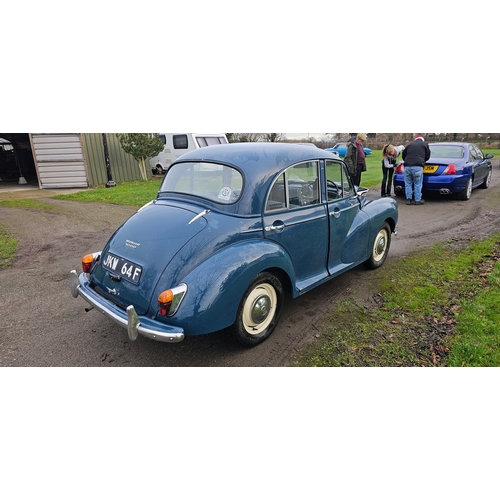 511 - 1968 Morris Minor, 1098cc. Registration number JKW 64F. Chassis number M/AS5 D 1203352M (note the V5... 