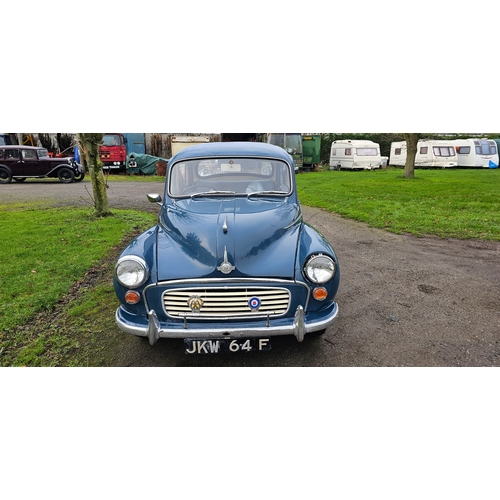 511 - 1968 Morris Minor, 1098cc. Registration number JKW 64F. Chassis number M/AS5 D 1203352M (note the V5... 