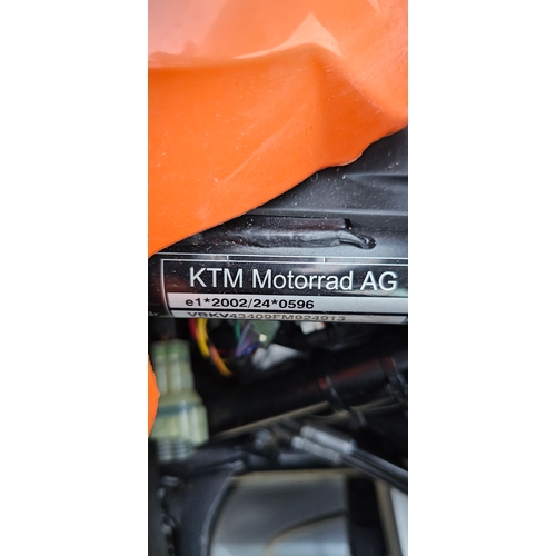 601 - 2015 KTM 1050 Adventure ABS, 1050cc. Registration number VX15 LAE. VIN number VBKV43409FM924913. Eng... 