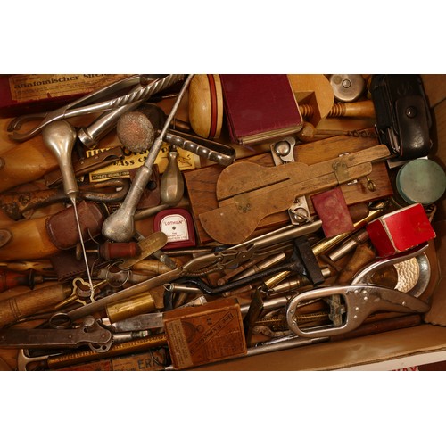 77 - A collection of tools and other items including Arnold And Sons surgeons instruments, early Leatherm... 