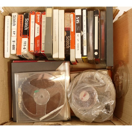 118 - A quantity of reel to reel magnetic tapes, to include Emitape, Scotch Superlife 215, and Scotch 175,... 