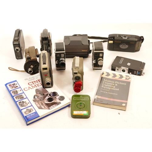 155 - A collection of light meters, cameras and cine cameras to include, Weston Master V,a Sankyo Auto-4x,... 